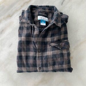 Columbia Men's Black and Brown Plaid Shirt size S